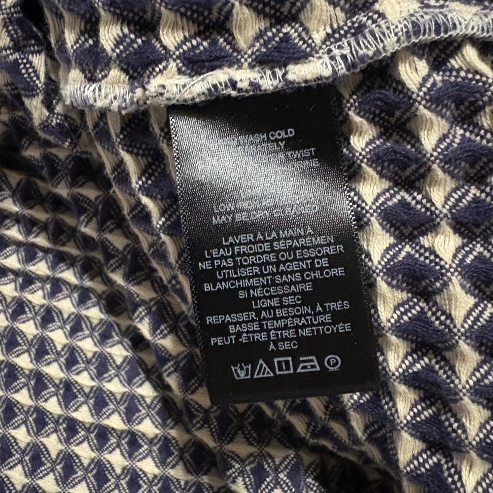 BDG Urban Outfitters Mens Small Blue Geometric Jacquard Button Down Shirt - Picture 4 of 5